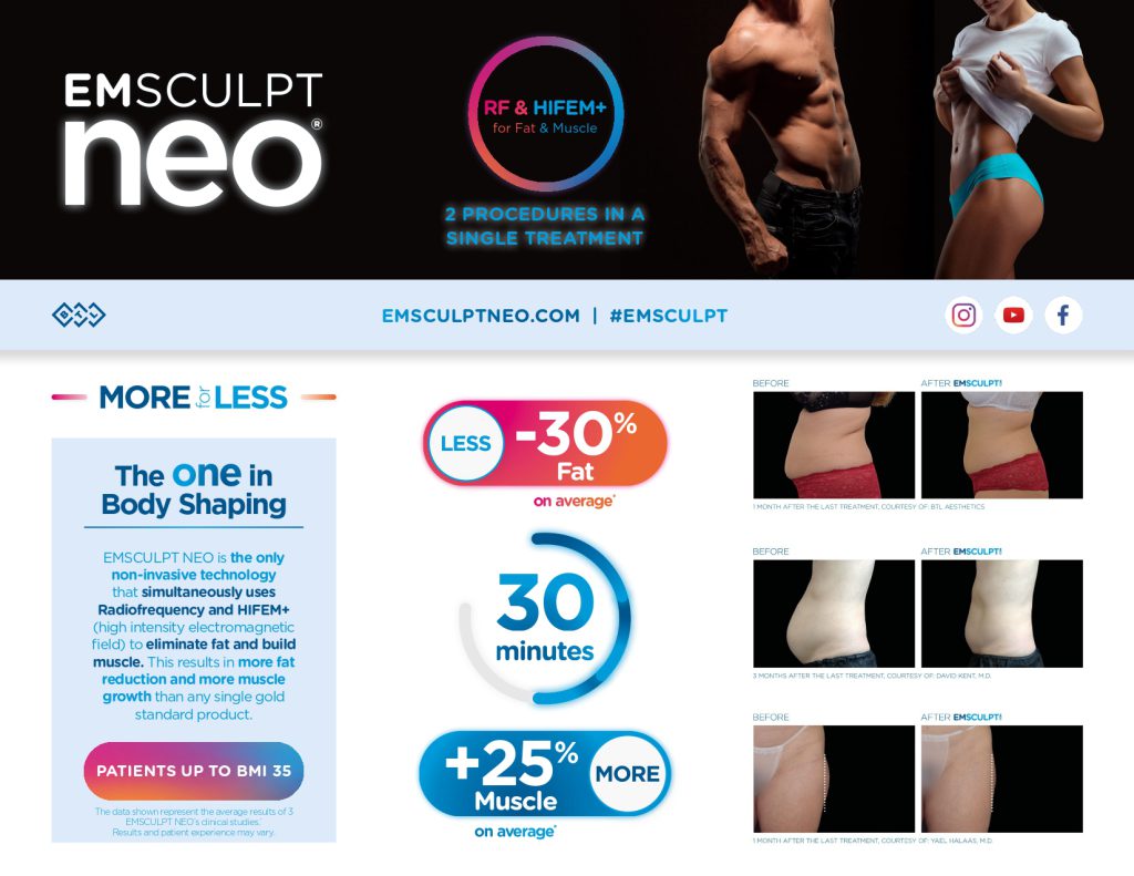 More muscles, less fat! New EMSculpt NEO with radiofrequency