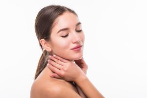 beautiful woman facial massage